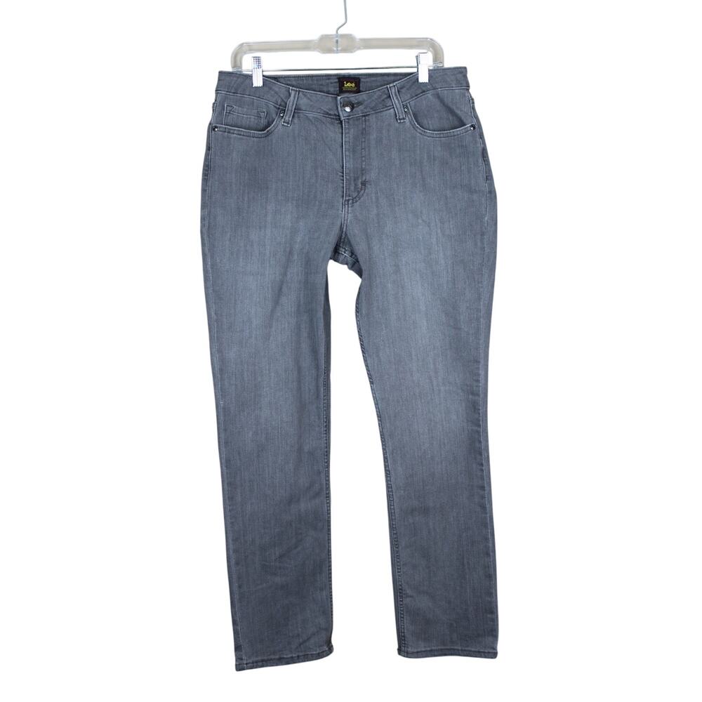 Lee Casual Classic Americana Staple Gray Mid Rise Straight‎ Jeans 12M